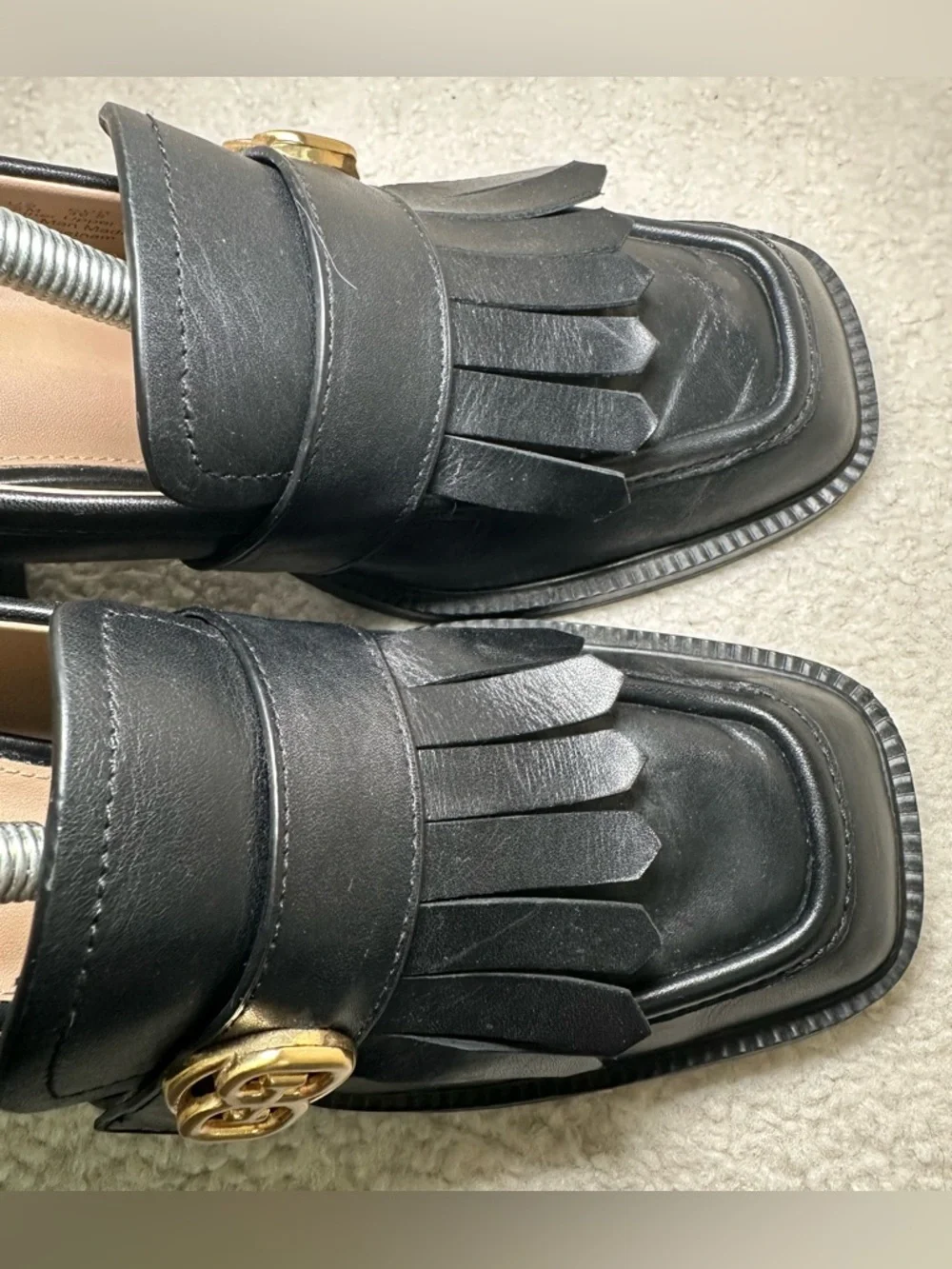Sam Edelman Black‎ Leather Kiltie Chunky Loafer Preppy Academic Lolita Dark 9.5